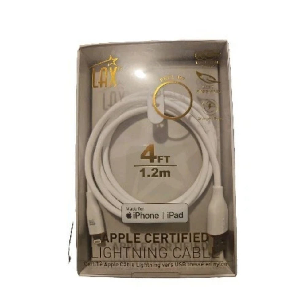 Apple Lightning Charging Cable  / 4 Feet / White / USB